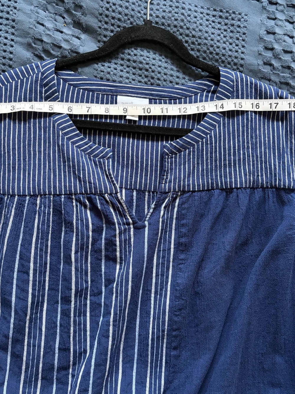 J. Jill Navy and White Striped Patchwork Tunic - Picture 5 of 8
